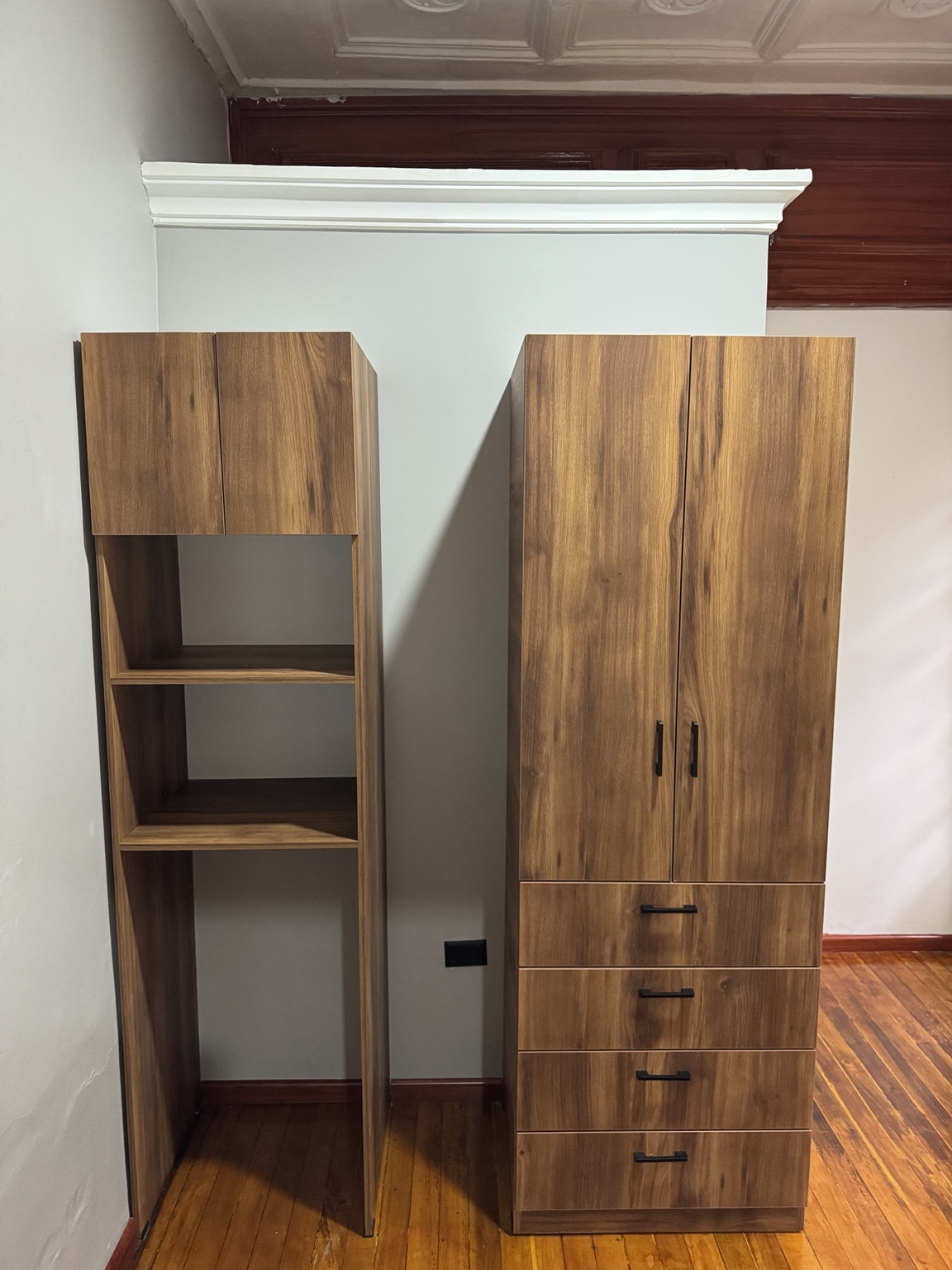 Wardrobe and shelving