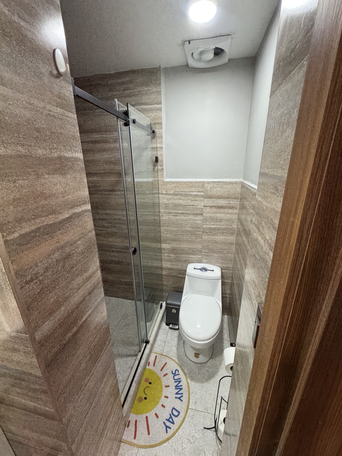 Shower and toilet